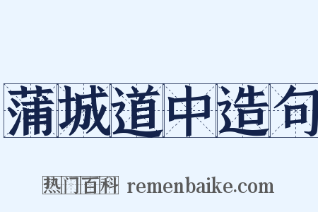 蒲城道中造句是什么意思的图片